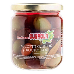 Оливки Aceitunas Guerola Ассорти с косточкой 340 г